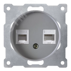 Розетка двойная телефон/компьютер RJ11/RJ45 кат.5e, цвет серый (серия Florence) OneKeyElectro 2172840