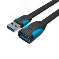Кабель удлинитель USB 3.0 AM на AF, плоский, 2 м. Vention VAS-A13-B200