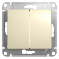 GLOSSA Переключатель двухклавишный в рамку бежевый сх.6 SE (Systeme) GSL000265