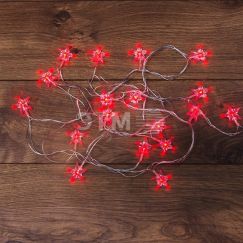 Гирлянда светодиодная Звездочки 20 LED красные 2,8 м Neon-Night 303-034
