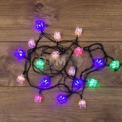 Гирлянда светодиодная Кубики 20 LED мультиколор 2,8 м с контроллером Neon-Night 303-061