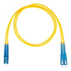 Шнур оптический коммутационный (патч-корд), LC-SC, дуплекс (duplex) OS2, нг(А)-HF, желтый, 1,5 м Datarex DR-220142