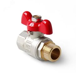 Кран шаровой полнопроходной, ручка-бабочка, НВ 1/ 2 PRO AQUA FWB61-M15-F15s