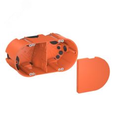 Коробка монтажная двойная 139x68, глубина 61 мм для полых стен с мембранными вводами OBO Bettermann HE 61-DV-L