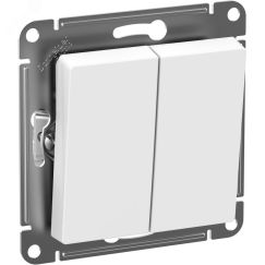 ATLASDESIGN AQUA Выключатель 2-клавишный, IP44, сх.5, 10АХ, механизм, БЕЛЫЙ SE (Systeme) ATN440151