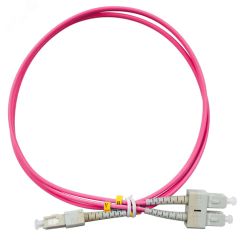 Шнур оптический duplex 1м SC-SC 50/125 мм OM4 LSZH Cabeus FOP-50-OM4-SC-SC-1m