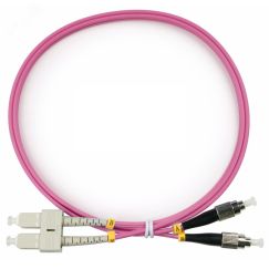 Шнур оптический duplex 1м SC-FC 50/125 мм OM4 LSZH Cabeus FOP-50-OM4-SC-FC-1m