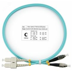 Шнур оптический duplex 1м SC-FC 50/125 мм OM3 LSZH Cabeus FOP-50-SC-FC-1m