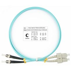 Шнур оптический duplex 1м SC-ST 50/125 мм OM3 LSZH Cabeus FOP-50-SC-ST-1m