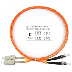 Шнур оптический duplex 1м SC-ST 62,5/125 мм LSZH Cabeus FOP-62-SC-ST-1m