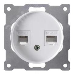 Розетка двойная телефон/компьютер RJ11/RJ45 кат.5e, цвет белый (серия Florence) OneKeyElectro 2172771