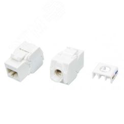 Вставка Keystone Jack RJ-45(8P8C)кат.6a(10G)тип180град Hyperline KJ8-8P8C-C6A-180-TLS-WH