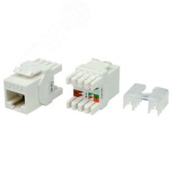 Вставка Keystone Jack RJ-45(8P8C)категория 6a (10G)тип180 Hyperline KJ8-8P8C-C6A-180-WH