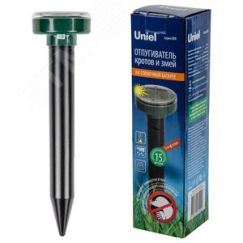 Устройство для отпугивания кротов и змей UDR-S20 SOL GREEN , на солнечной батарее. Постоянная частота вибрации. Аккумулятор в/к. IP44. Зеленый. TM Uniel UL-00010412