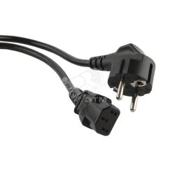 Кабель питания компьютера Shucko + C13 3x0.75 10A угловая вилка 1.0 м Hyperline 39342