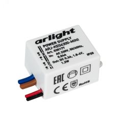 Блок питания ARJ-KE04300-MINI (1.2W, 300mA) (ARL, IP20 Пластик, 5 лет) Arlight 030177