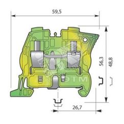 Клемма винтовая 16мм.кв. Земля ZS16 TE Connectivity ОУЭО 1SNK510150R0000