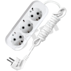 Удлинитель бытовой 3х2м с заземлением 16А АВС-пластик E-303 Универсал 9631976