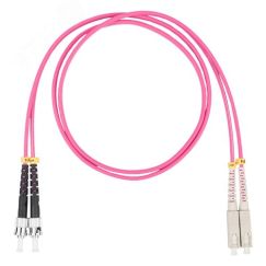 Шнур оптический коммутационный (патч-корд), SC-ST, дуплекс (duplex) OM4, нг(А)-HF, маджента, 0,5 м Datarex DR-221370