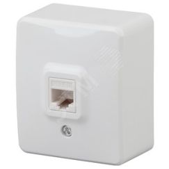 Розетка информационная RJ45, ОУ, Эра Эксперт, белый, 11-3203-01 ЭРА Б0020730