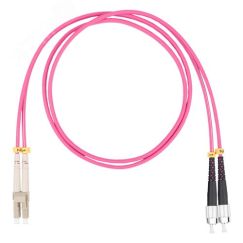 Шнур оптический коммутационный (патч-корд), LC-FC, дуплекс (duplex) OM4, нг(А)-HF, маджента, 0,5 м Datarex DR-220270
