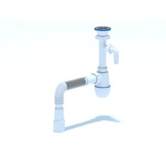 Сифон для умывальника АНИ 1 1/2' x 40 с отводом для стиральноймашины с гибкой трубой 40х40/50 АНИ пласт C0315