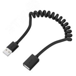 Удлинитель USB 2.0 AM на AF, 2 м., черный, витой Greenconnect GCR-UEC0M-BB2S-2.0m