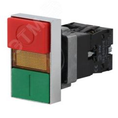Кнопка управления LAY5-BW8465 I-O сдвоенная с подсветкой ЭРА Б0045628