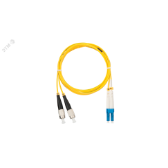 Шнур оптический переходной SM 9/125 OS2 FC/UPC-LC/UPC двойной LSZH 2мм NIKOMAX/NIKOLAN NMF-PC2S2C2-FCU-LCU-002