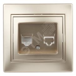 Розетка информационная RJ45, СУ, Plano, шампань, 1-303-04 ЭРА Б0030087
