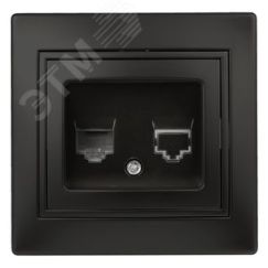 Розетка информационная RJ45, IP20, СУ, Plano, антрацит 1-303-05 Intro ЭРА Б0044575