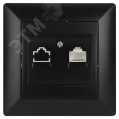 Розетка информационная RJ45, СУ, Solo, антрацит, 4-303-05 ЭРА Б0043386