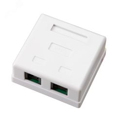 Розетка телефонная + сетев LAN на стену гнездо 8Р8С Rj-45 + гнездо 6Р-4С RJ-11, REXANT 06-0106-C