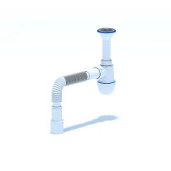 Сифон для умывальника АНИ 1 1/2' x 40 с гибкой трубой 40х40/50 АНИ пласт C0515