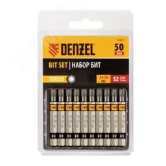 Набор бит TORX 30х50, сталь S2, шестигранный профиль, 10 шт. Denzel 11671