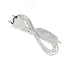 Шнур сетевой с выключателем без розетки 1,8м, белый REXANT 06-3251