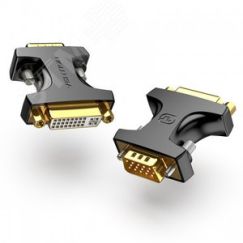 Адаптер переходник DVI-I 24 5F на VGA 15M, контакты позолоченные Vention DDDB0