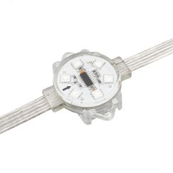 Модуль управляемый VISOR-DMX-5060-6-24V RGB 120deg (D40x12мм, 1.5W, IP68) (-) Arlight 029188