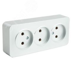 Розетка трехместная б/з 250В 10А серия София серебро STEKKER STEKKER MST10-13-03 49329