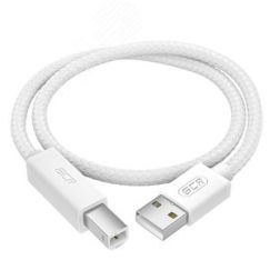 Кабель USB 2.0 AM на BM, 1 м., белый нейлон, морозостойкий Greenconnect GCR-54211