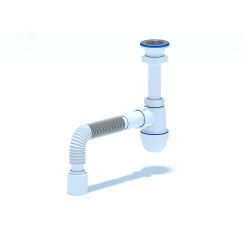 Сифон для умывальника АНИ 1 1/2' x 40 с гибкой трубой 40х50 АНИ пласт C0110