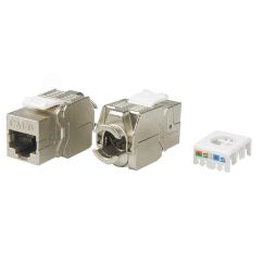 Вставка F-WH Keystone Jack RJ-45(8P8C)категория 6экран Hyperline KJ8-8P8C-C6-180-TLS-SH-
