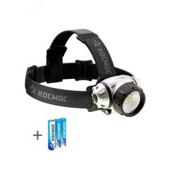 Фонарь налобный , XPE LED + 6 SMD, 3 батарейки ААА, 250Lm, КОСМОС KOC-H19-LED