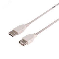 Кабель USB (шт. USB A - гн. USB A) 5 метров, серый, 18-1117, REXANT 18-1117