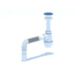 Сифон для умывальника АНИ 1 1/2' x 40 c гибкой трубой 40x40 АНИ пласт C0105