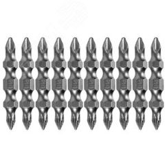 Набор бит двухстор., PH2-PH1х45 мм, сталь S2, 10шт. Denzel 11674