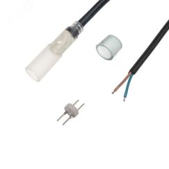 Коннектор с проводом для двухжильного дюралайта, диаметр 13мм (коннектор с иголкой, заглушка) Neon-Night etm124-018