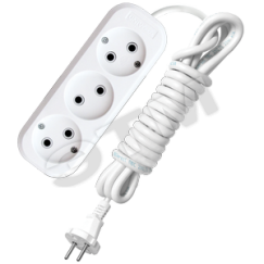 Удлинитель бытовой 3х3м без заземления 10А        АВС-плас тик E-203 Универсал 9631964