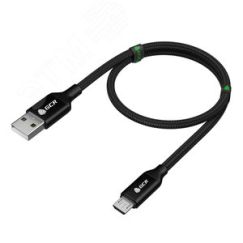 Кабель Micro USB, 1.5 м., AL черный нейлон, быстрая зарядка Greenconnect GCR-52476