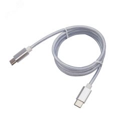 Кабель Type-C - Type-C 2,4A, 1m, PVC, white, 18-1835, REXANT 18-1835